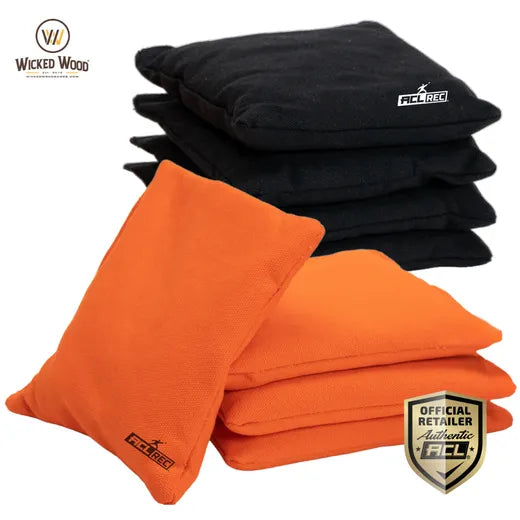 2x4 Cornhole Bags ACL REC - Granulat-Füllung - Orange/Schwarz Cornhole Bags Wicked Wood Games