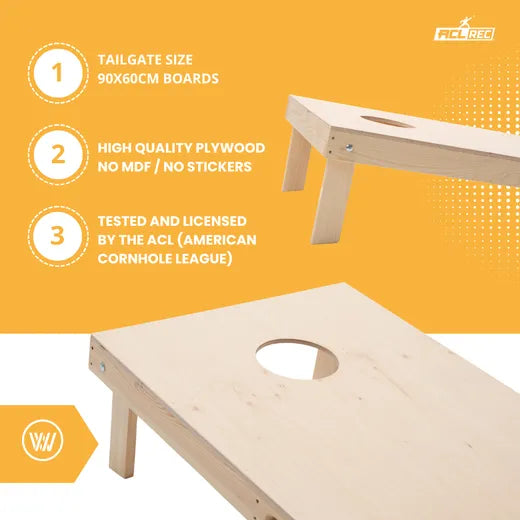 Cornhole-Set - 90x60 - Unlackiert - Wicked Wood Games Cornhole-Sets Wicked Wood Games