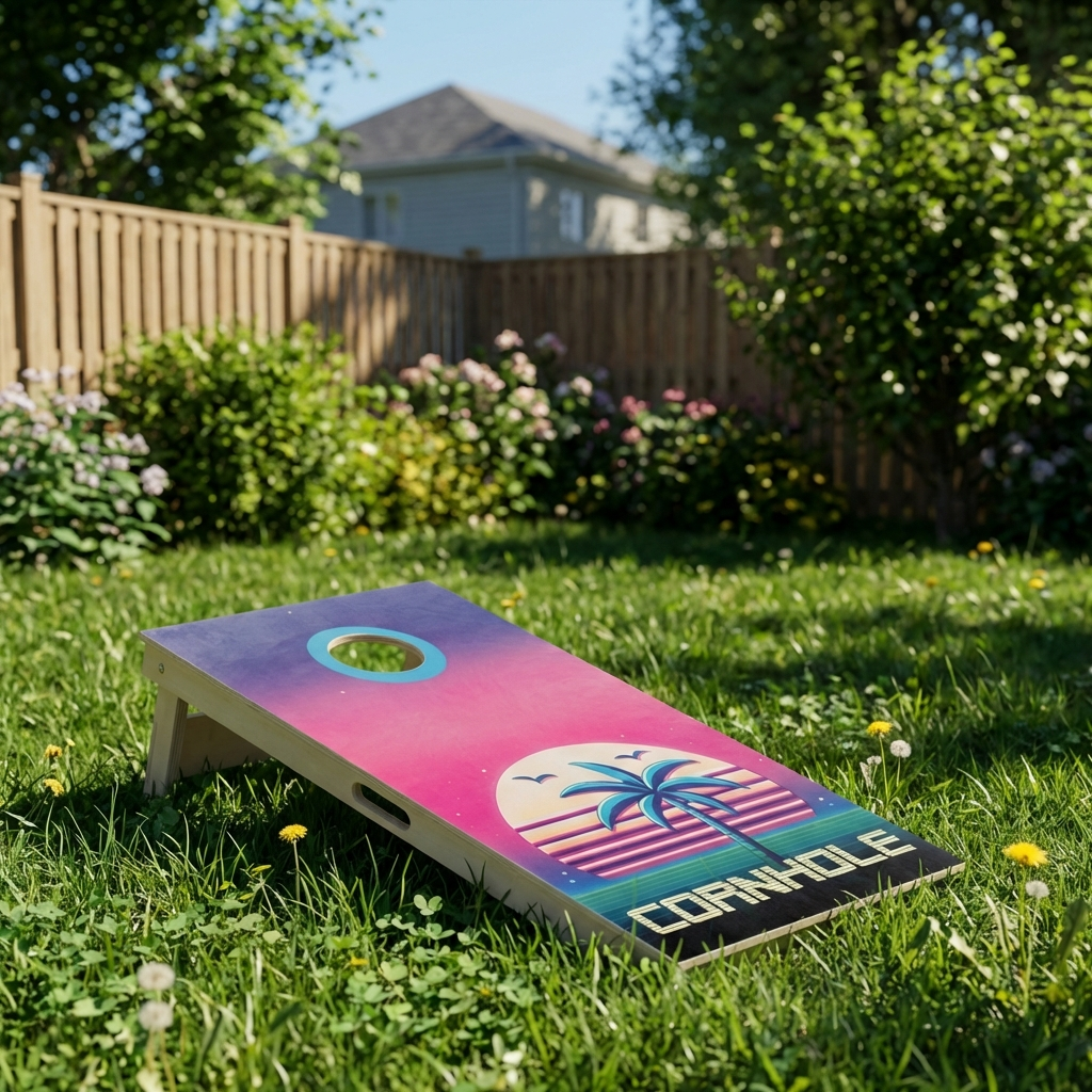 Cornhole-Set mit eigenem Design - Einzelboard Cornhole-Sets Wicked Wood Games